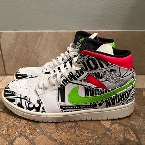 Jordan 1 Mid All Over Logos 
Size 11.5
Pre-Owned no box